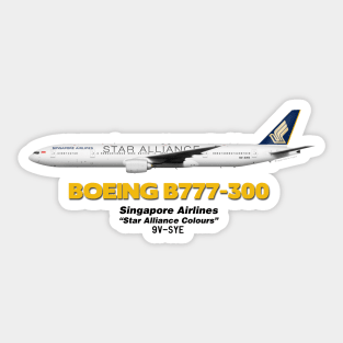 Boeing B777-300 - Singapore Airlines "Star Alliance Colours" Sticker